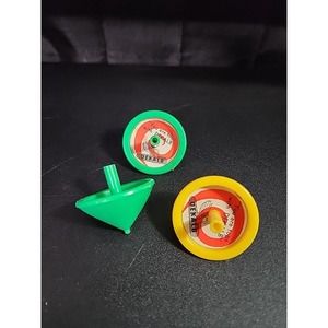 Old Rare Vintage Dekalb Hybrid Corn Farm Spinning Top Advertising Toy Lot Of 3